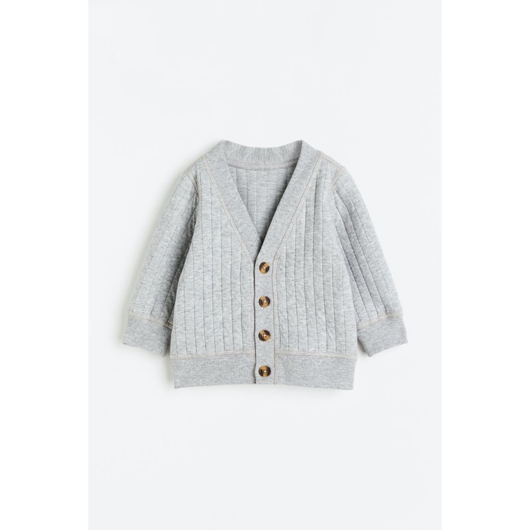 Áo cardigan nỉ xám sz 4m-4y HM H&M_hàng chính hãng authentic US