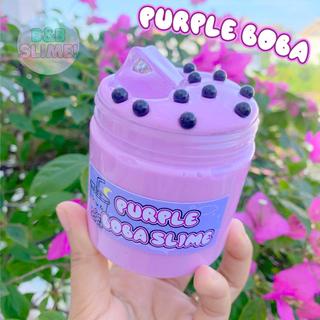 Slime Trà Sữa Khoai Môn Màu Tím Siêu Đẹp - Có kèm Charm Đá Viên và Chân Trâu Đen