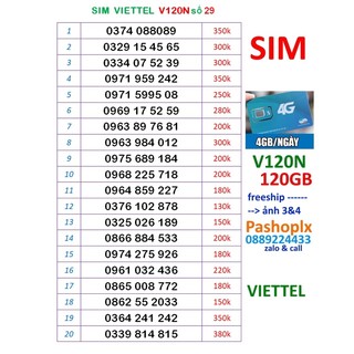 Sim viettel số đẹp 29