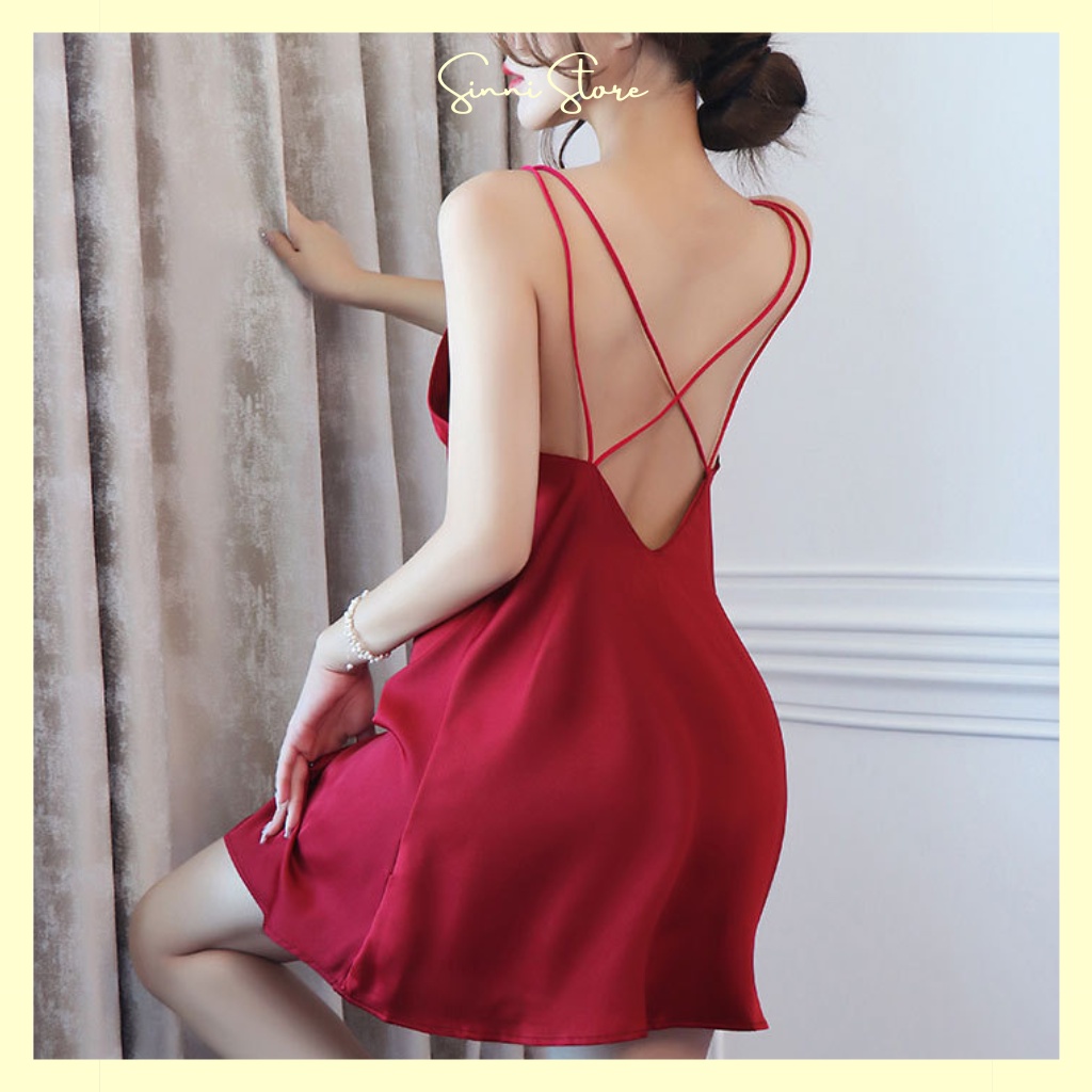 [CHE TÊN] Đầm Ngủ Nữ 2 Dây Sexy Quyến Rũ Mặc Nhà Lụa Satin Cao Cấp, Váy Ngủ Mỏng Manh Gợi Cảm - S03 | BigBuy360 - bigbuy360.vn