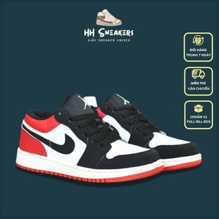 Giày Jordan thấp cổ màu đỏ đen hàng 11 cao cấp - Giày thể thao nam nữ Jordan cổ thấp đen đỏ Full Box