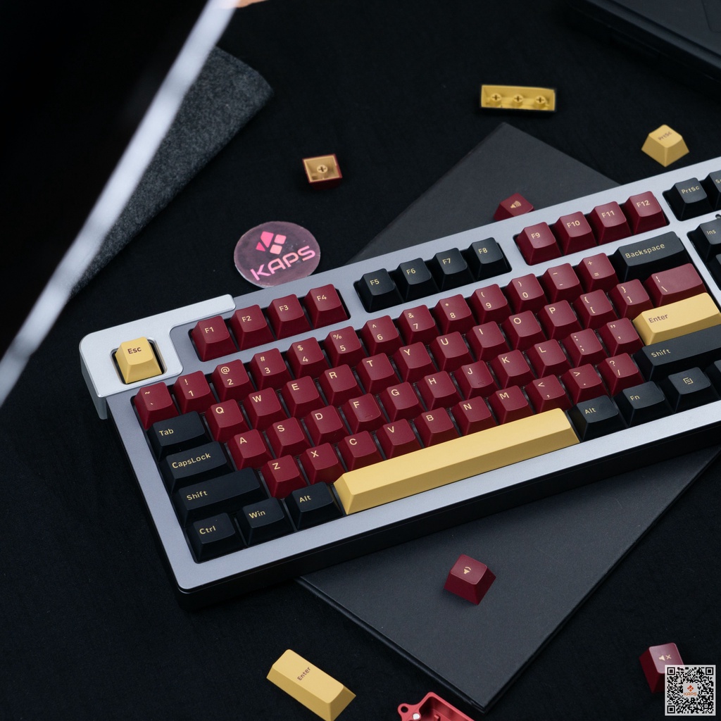 Keycap Red Samurai PBT profile OEM | Cherry in double shot 135 | 160 nút cho bàn phím cơ layout 104/98/87/84/75/68/64/61