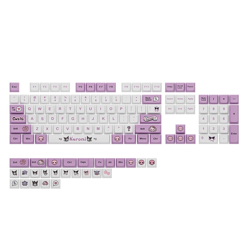 Nút bàn phím cơ Kuromi PBT keycap - XDA profile - 132 nút