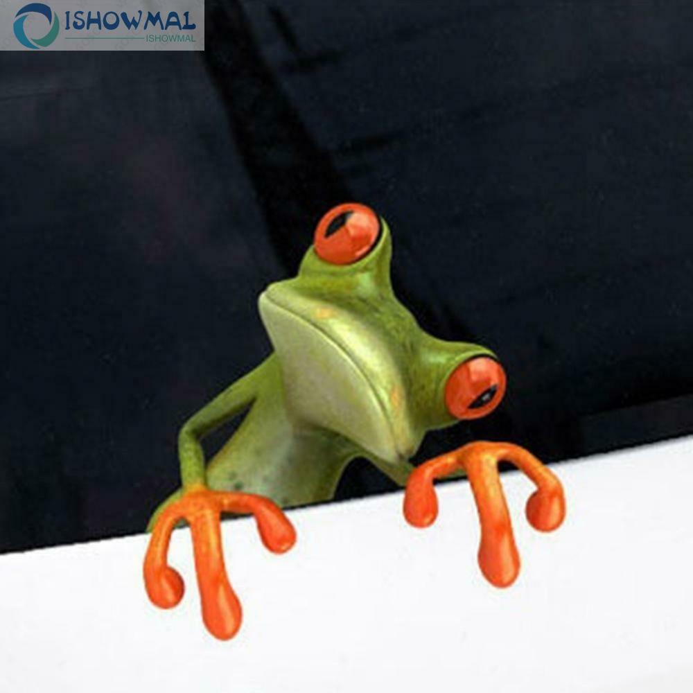 Miếng Dán Hình Chú Ếch 3D Màu Xanh Lá Cây Vui Nhộn Chống Thấm Nước Trang Trí Xe Hơi