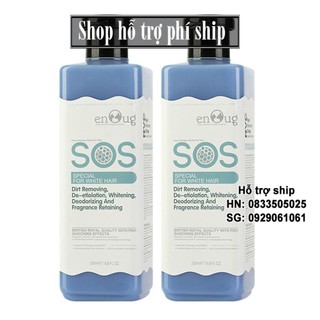 Hỗ trợ Ship- Combo 2 Chai Sữa Tắm Cho Chó Lông Trắng SOS (530ml / Chai)