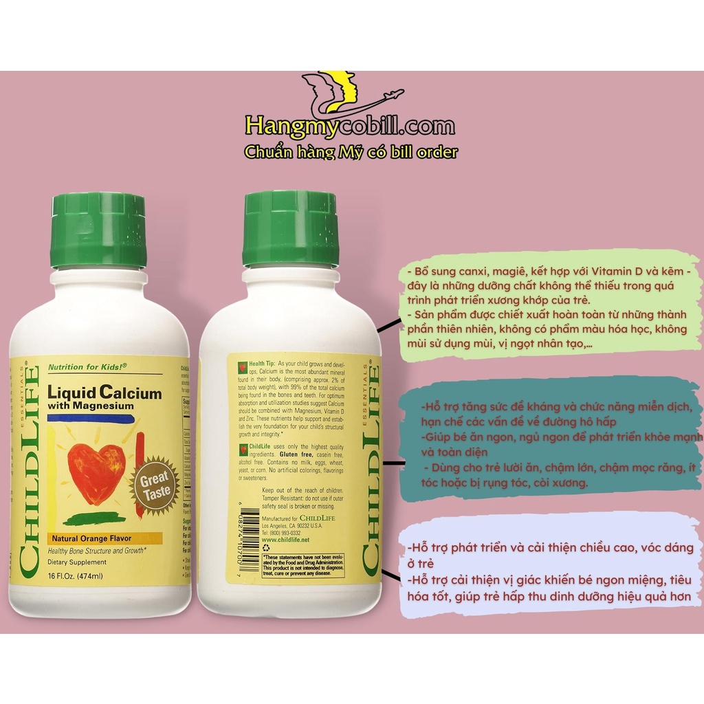 Siro cho trẻ Child Life Liquid Calcium And Magnesium