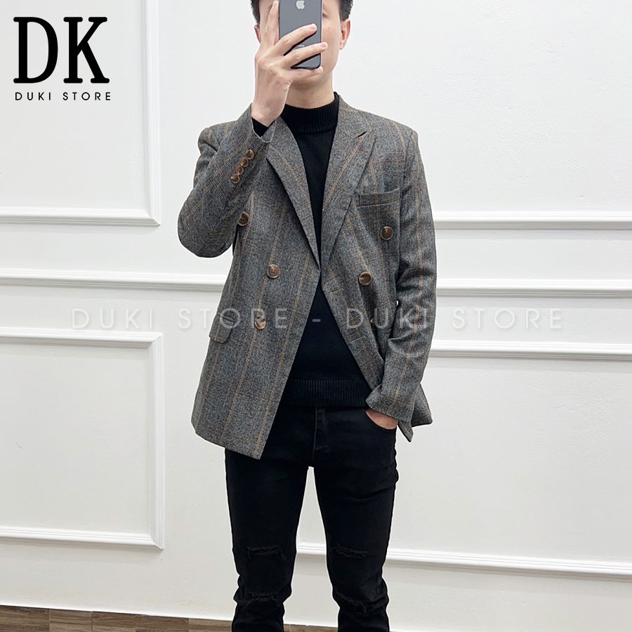 Áo vest nam, áo blazer nam 6 cúc Hàn Quốc kẻ caro vintage cực sang CDK0001 - DUKI STORE | BigBuy360 - bigbuy360.vn