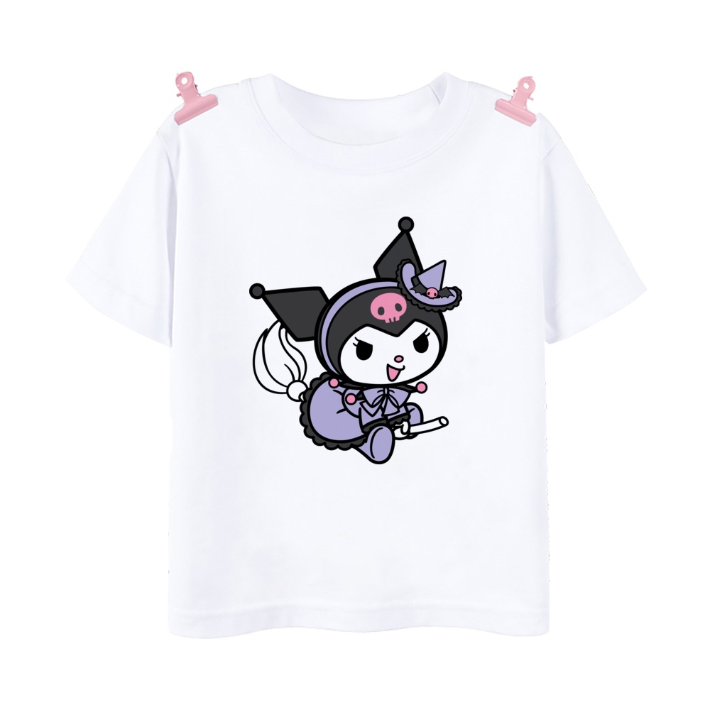 Hoạt Hình Thời Trang Kuromi In Hình Trẻ Em Áo Thun Nữ Tay Ngắn Trẻ Em Bé Gái Bé Trai Tee Áo Sơ Mi Mùa Hè Áo