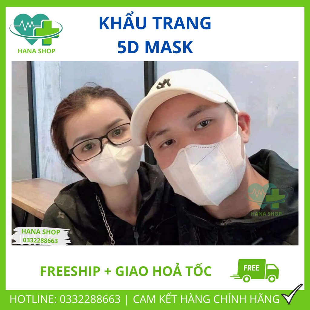 [Set 10 Cái] Khẩu Trang 5D Mask Thịnh Phát Chính Hãng Hàng Cao Cấp Dày 3 Lớp Vải Không Dệt Chống Lem Son