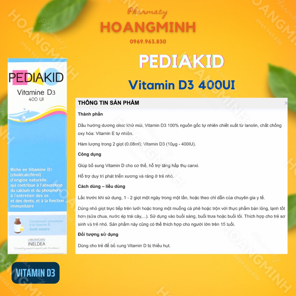 SIRO PEDIAKID  Nhập Khẩu Pháp, Giúp Bé Ăn Ngon, Tăng Đề Kháng, Chống Còi Xương, Ăn Ngon, Bổ Máu