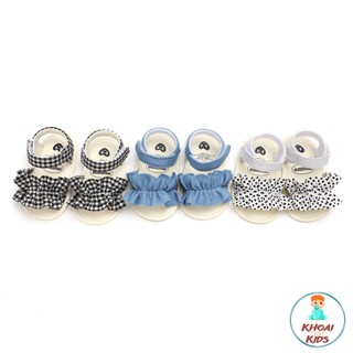 Sandal đính nơ tập đi cho bé gái