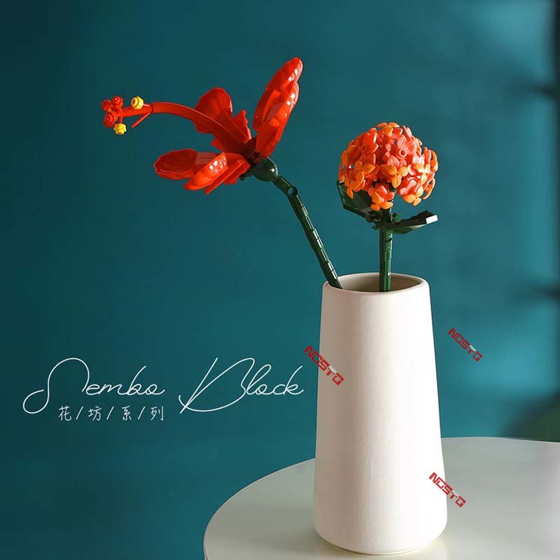 Không Bao Giờ Phai Màu Lãng Mạn Hoa Tương Thích Khối Xây Dựng Chậu Cây Trang Trí Hoa DIY Đồ Chơi Sáng Tạo Cho Bé Gái Và Trẻ Em Quà Tặng