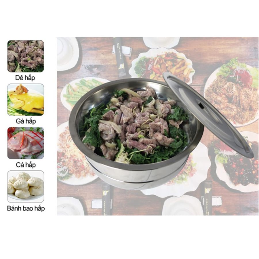 Bộ 5 Nồi Inox Mishio, Bộ Nồi Inox Không Quai Đủ Kích Cỡ, Dùng Được Cho Mọi Loại Bếp Tiện Dụng