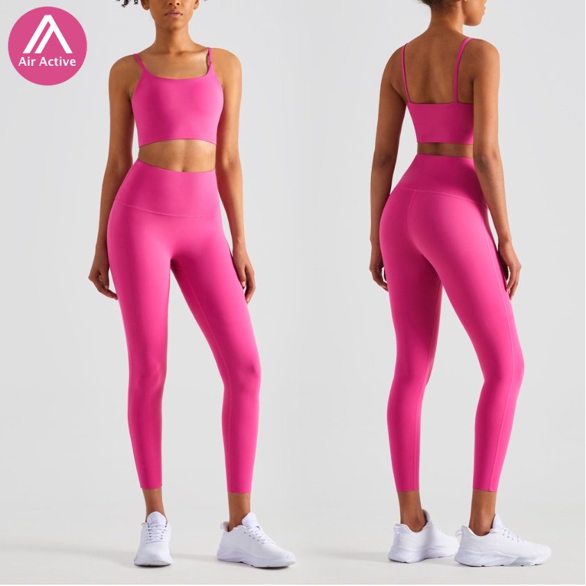 Set Áo Bra + Quần Dài Lưng Cao Thời Trang Tập Yoga