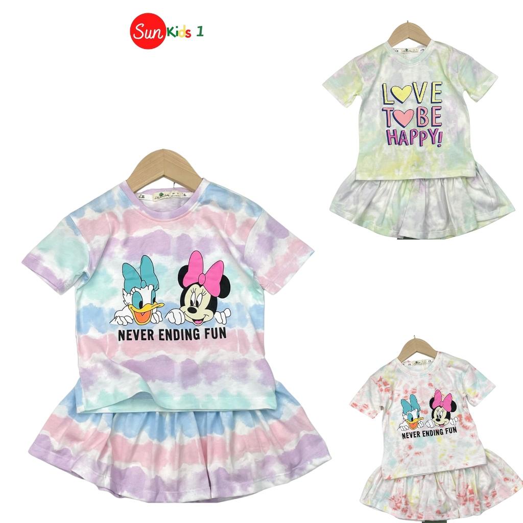 Đồ bộ thun bé gái, đồ bộ trẻ em chất cotton, có nhiều màu, size 3-10 tuổi - SUNKIDS1