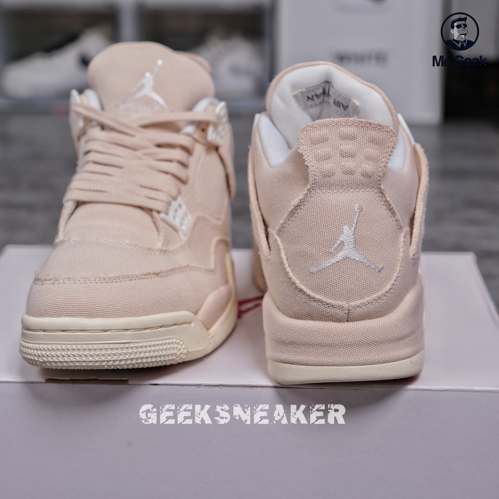 [GeeKSnekaer] Giày Sneaker cổ thấp  Air Jordan 4 Retro ‘Blank Canvas’