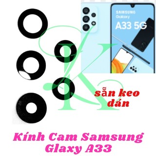 Mặt kính camera SM A33 sẵn keo dán