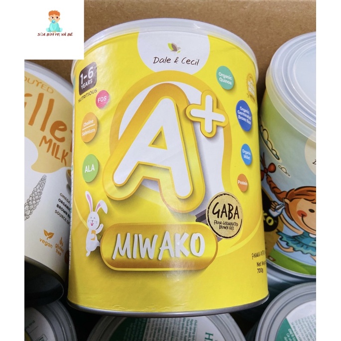 Date mới Sữa công thức hạt thực vật hữu cơ Miwako A+ 700g x 1 hộp