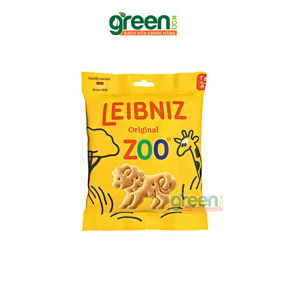 Bánh qui bơ hình thú Leibniz Zoo Đức 30g, bánh nhỏ vừa miệng, nguyên liệu Châu Âu