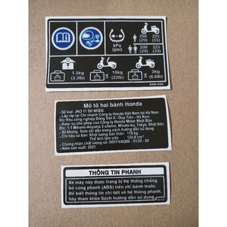 Bộ tem thông số xe Sh Mode 2021 siêu đẹp