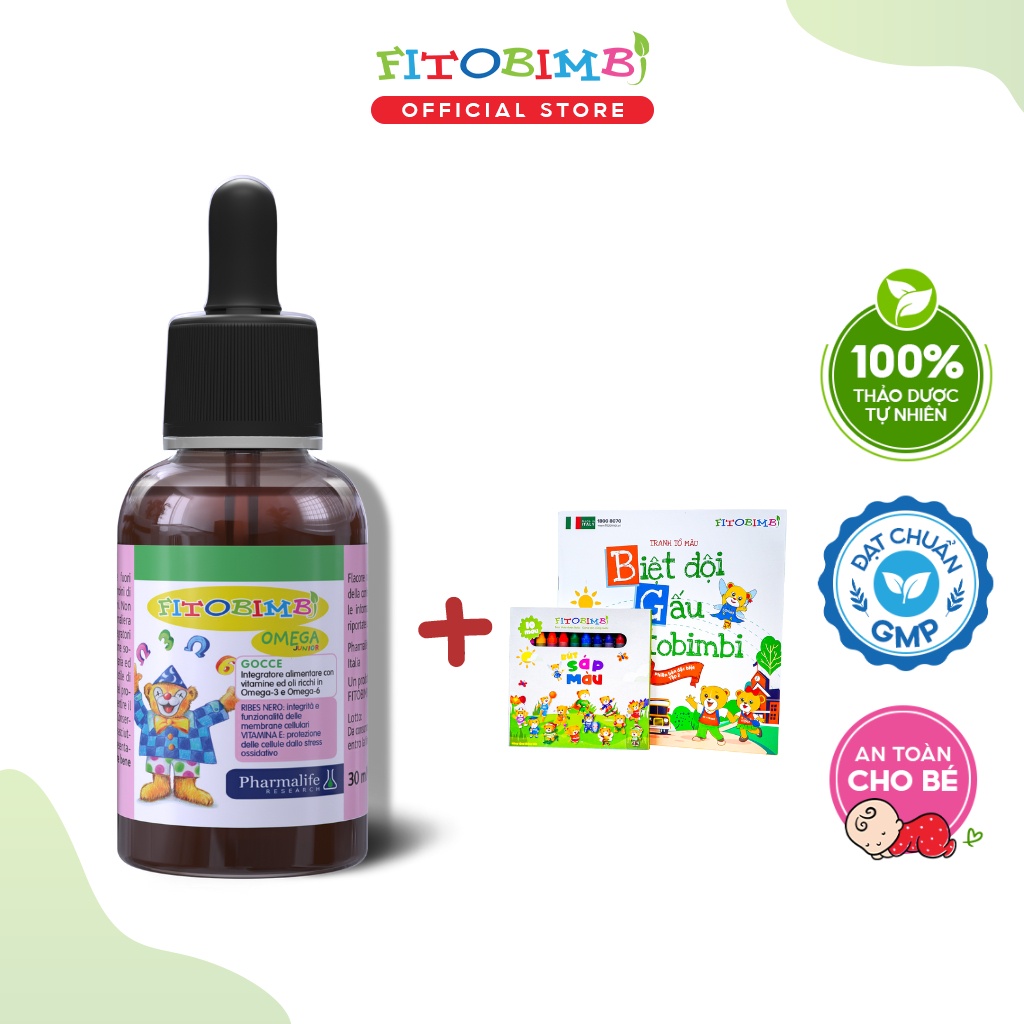 Combo Siro Phát Triển Trí Não Cho Bé Omega Junior Chai 30Ml + Sáp Tô Màu  Bản Đặc Biệt Fitobimbi | Shopee Việt Nam