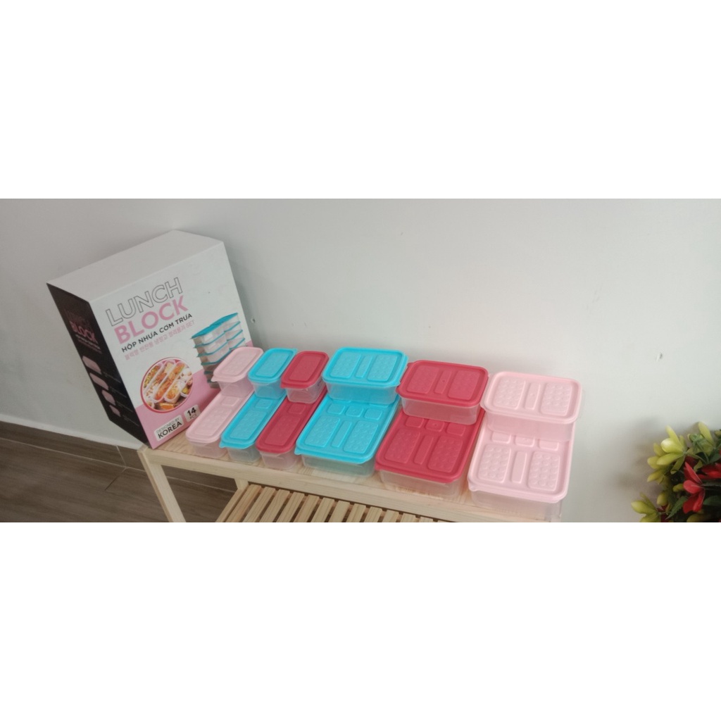 Bộ hộp cơm dựng đồ dự trữ thức ăn - Để ngăn đông ngăn mát - thịt cá dung tích từ 300 mll đến 1500 ml - Living on