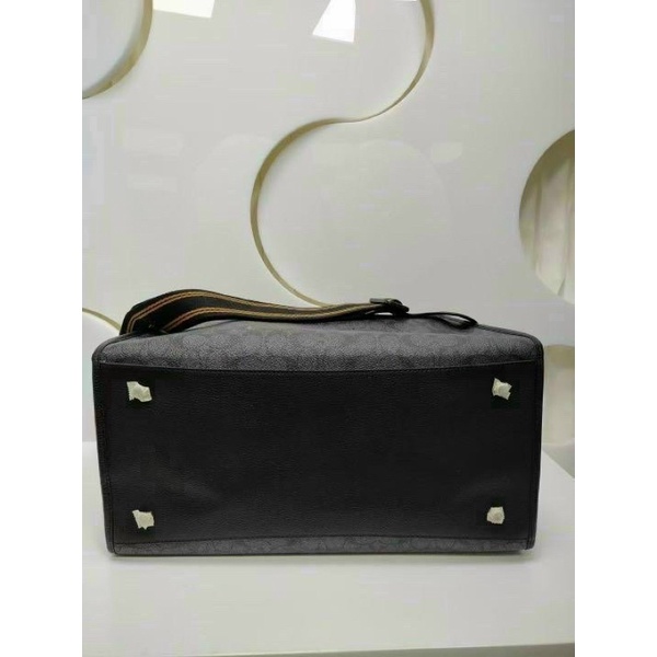 Túi Tote Nam Đeo Chéo Cao Cấp Da Thật Hoạ Tiết Canvas Size Đại Coach