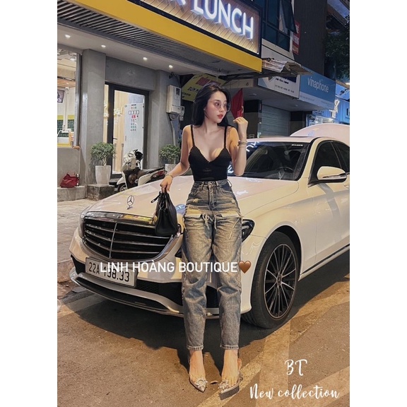 Quần bò rách túi siêu hot Linh Hoàng