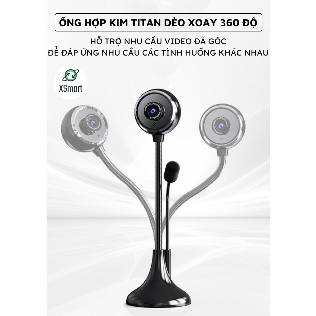 Webcam máy tính có mic xoay 360 A09 FULL HD NEW 2023 cao cấp dùng học tập, live camera trên pc laptop | BigBuy360 - bigbuy360.vn