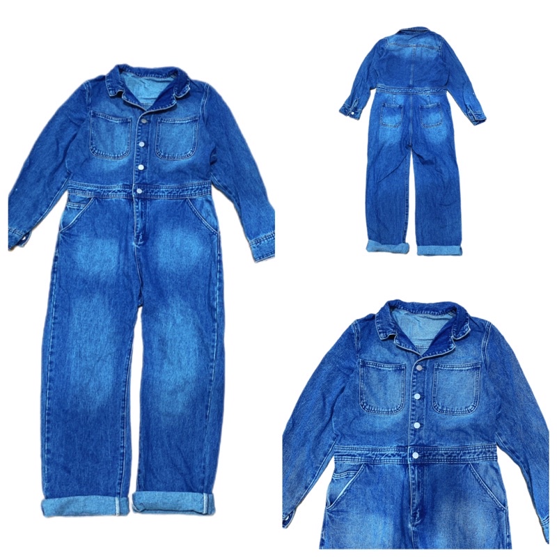 Đồ bay jumsuit jeans kaki dày dặn