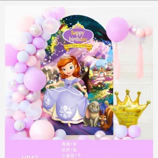 Bộ bóng chữ công chúa Sojia Full hình trang trí sinh nhật, set bong bóng trang trí sinh nhật