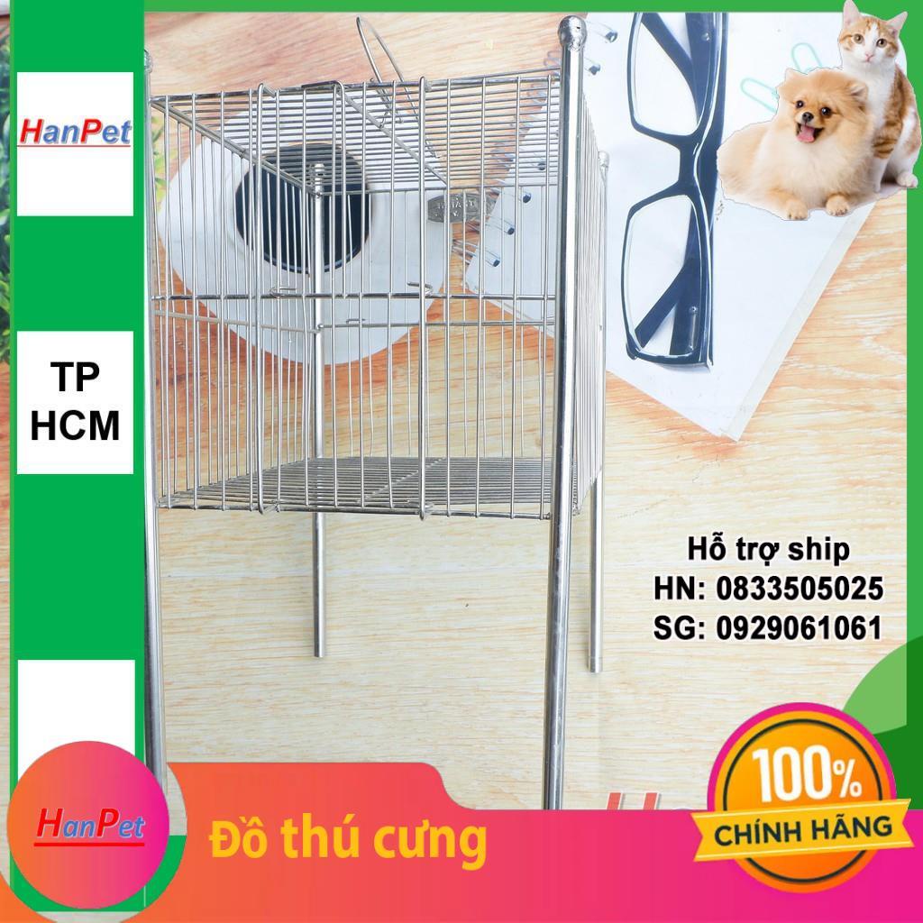 HCM-Lồng tắm chim khuyên - lồng chuột hamster 100% inox không gỉ sét (Hanpet longtam) chuồng chim / lồng nuôi