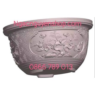 Khuôn chậu tròn 60 cm không chân hoa văn tùng, cúc, mai
