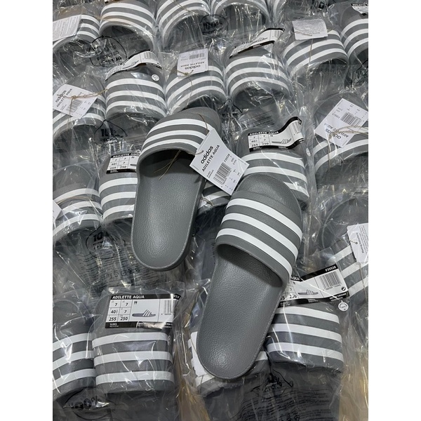 Dép Adidas Adilette Aqua Slides MÀU XÁM
