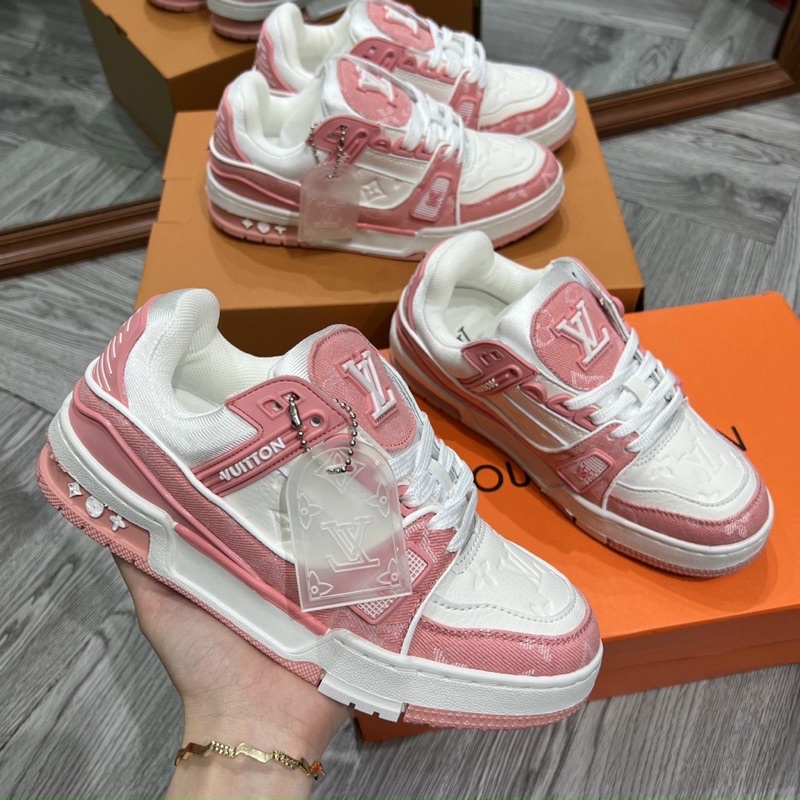 Full box+quà tặng🎁Giày sneaker Lv hồng thể thao nữ