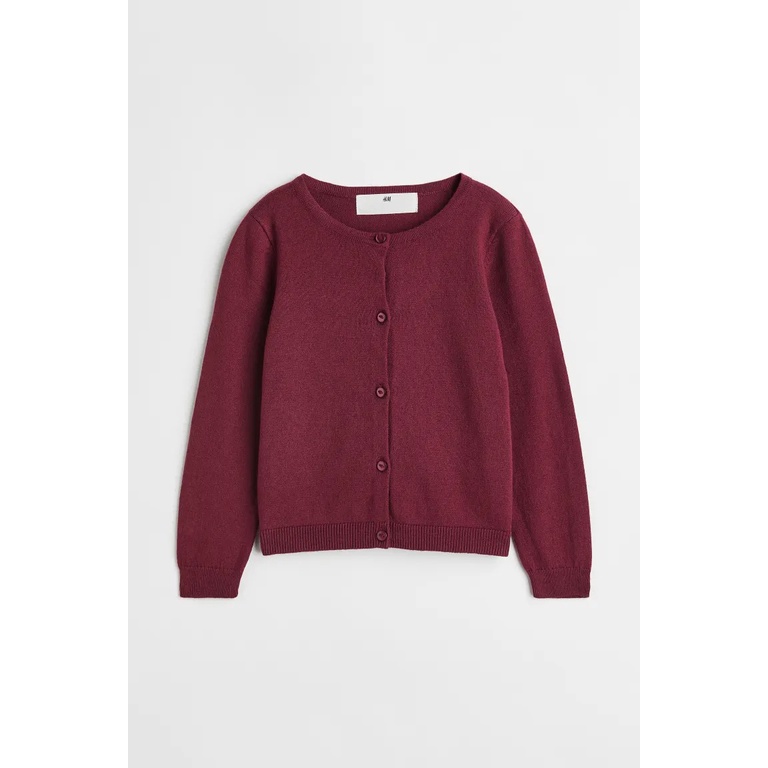 Áo cardigan bé gái beige/đỏ HM H&M_hàng chính hãng authentic UK US