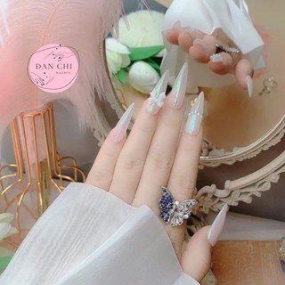 Nailbox móng úp thiết sẵn mẫu nhũ charm nơ