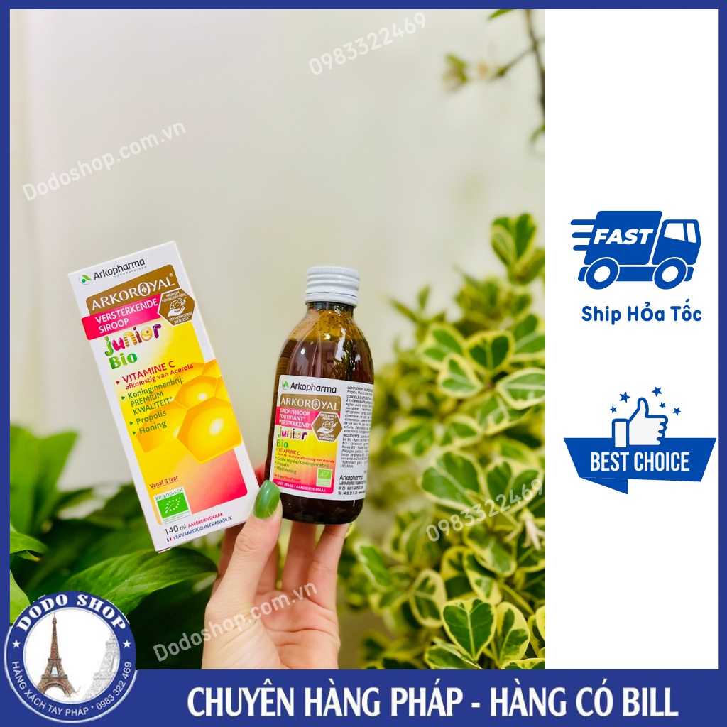 (XK7/23) Siro tăng đề kháng cho trẻ Arkopharma Arko Royal Organic Junior Fortified Syrup 140ml_Dodoshop.com.vn