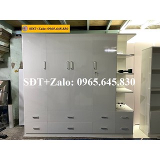 Tủ nhựa đài loan 4 cánh 1 kệ màu trắng 723