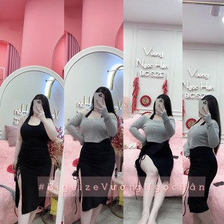 ( 60-90KG ) SET ĐẦM BA LỖ KÈM ÁO KHOÁC TRỄ VAI BIGSIZE