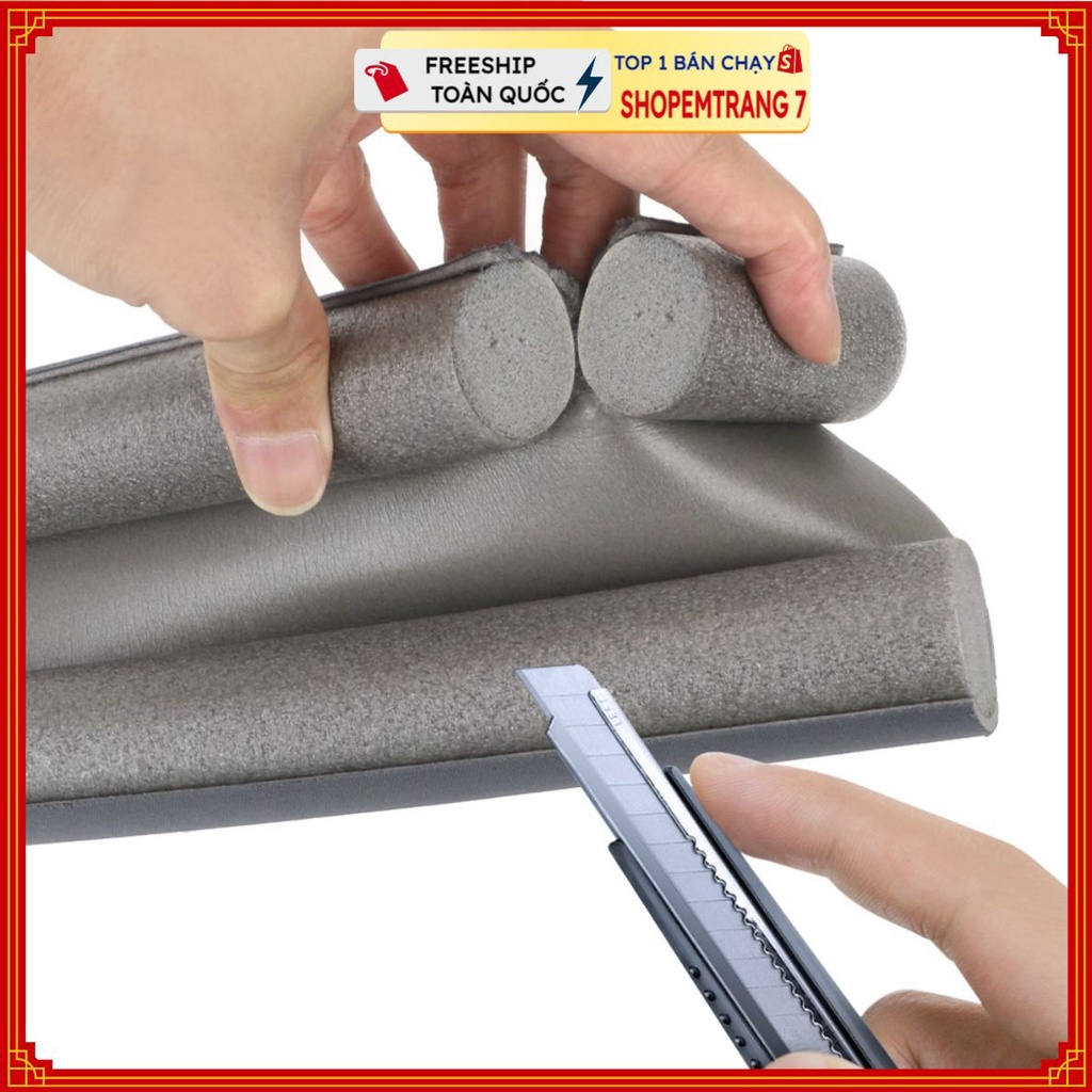 THANH Nẹp xốp chắn khe cửa chống ồn, ngăn côn trùng, bụi bẩn, tránh kẹt chân tay trẻ nhỏ 95cm