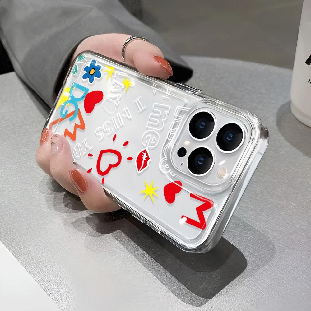 Ốp Điện Thoại Tpu Trong Suốt In Chữ Miss You Love Thời Trang Cho iphone 14promax 13 12 11 7Plus 7 8 X XR XSMax