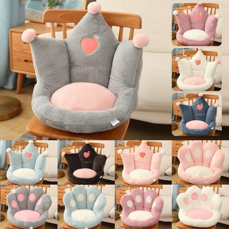 Gối Tựa Lưng Ghế Sofa Hình Chân Mèo / Vương Miện Nhồi Bông Mềm Mại