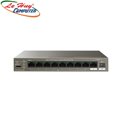 Thiết bị chuyển mạch Switch Tenda TEG1110PF 8-Port PoE + 2-Port Uplink
