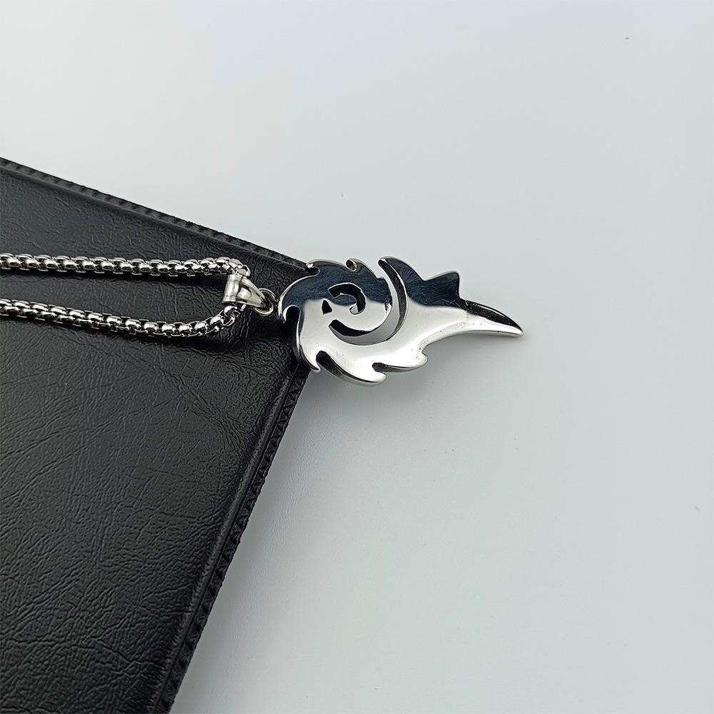 Vòng cổ Mặt Rồng WMES15H Bằng Thép Không Gỉ Phong Cách Hàn Quốc Cho Nam