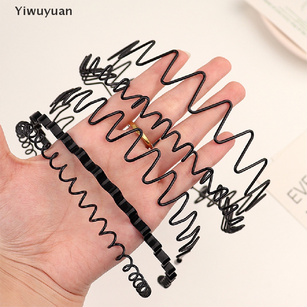 < Yiwuyuan > Băng Đô Cài Tóc Unisex Gợn Sóng Đàn Hồi Màu Đen Đơn Giản Không Trượt Cho Nam Và Nữ Giảm Giá