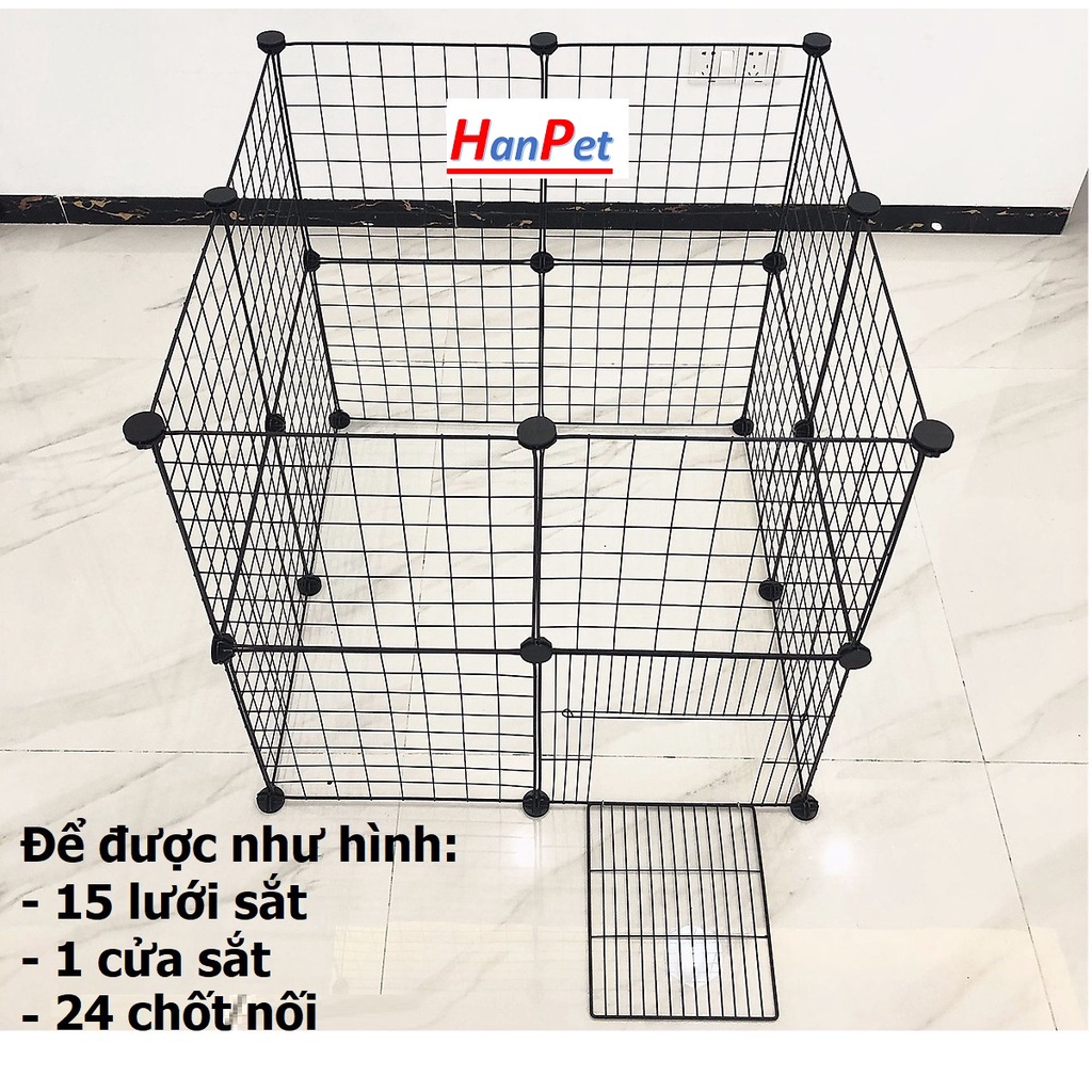 (35x35cm) Miếng ráp quây chó sơn tĩnh điện lưới sắt lắp ráp chuồng chó mèo hoặc ghép kệ để đồ trang trí