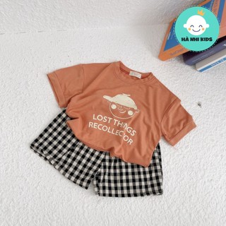 Sét bộ cotton phối quần kẻ karo