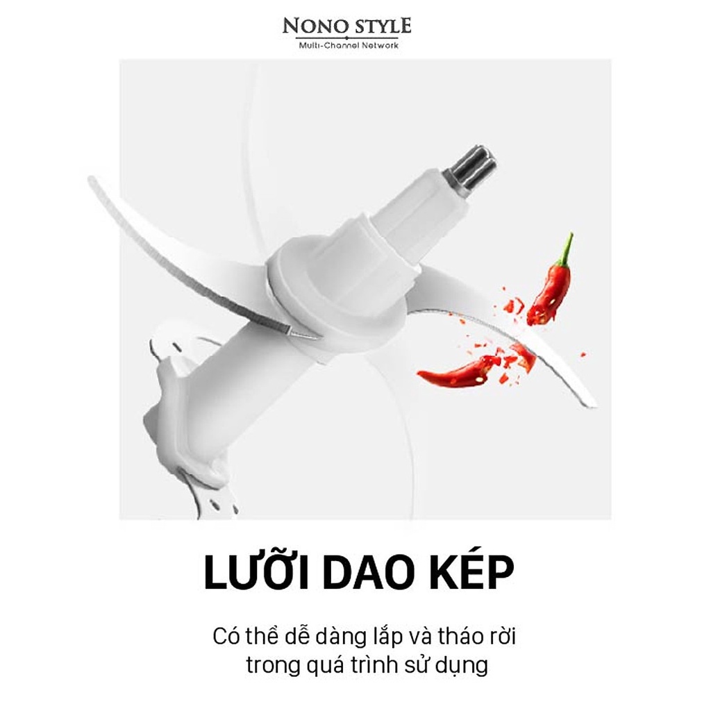 Máy Xay Thịt Đa Năng - Cối Xay Thịt Thuỷ Tinh Cầm Tay Gia Đình