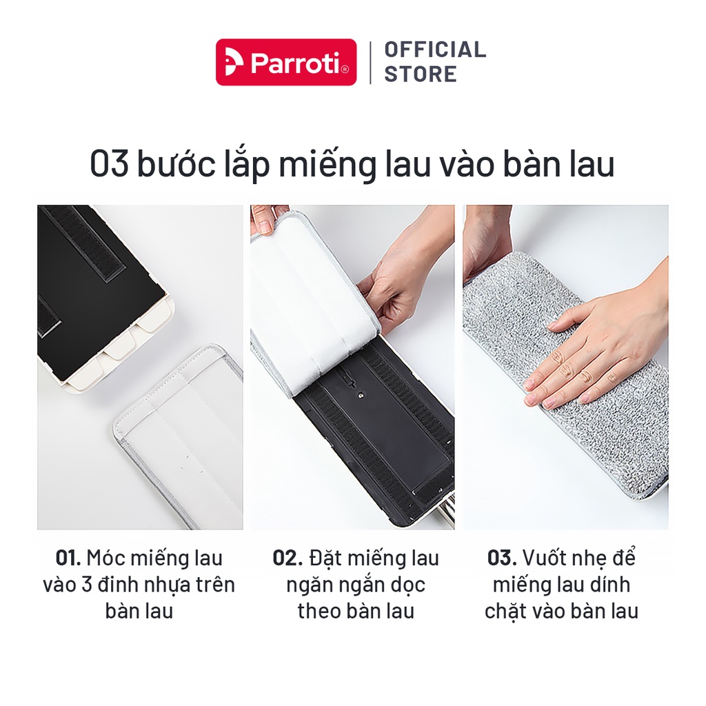 Miếng lau nhà 38x12cm, dùng cho bộ lau nhà size lớn Parroti Pro Max PX01
